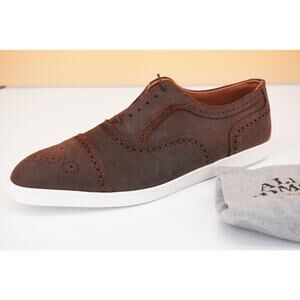 Allen Edmonds Strand Cap Toe Brown Suede Oxford Sneaker SZ 11 New $325